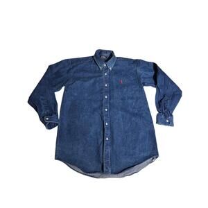 Vintage Polo by British Brave Bros Denim Shirt Men’s L Button Down Made Korea A7